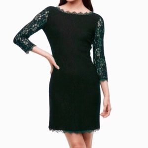 Aritzia Babaton Rafael lace sheath dress green 0